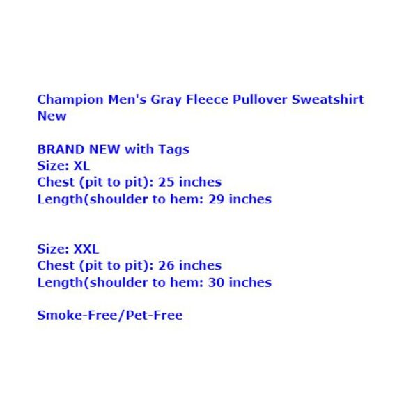 Champion Men's Gray Fleece Pullover Sweatshirt New - Picture 8 of 8